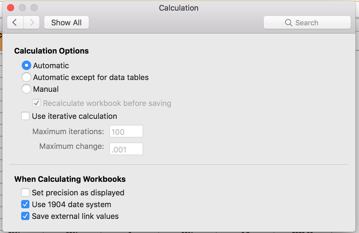 Excel Mac Manual Calculation